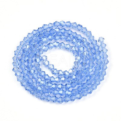 Transparent Electroplate Glass Beads Strands EGLA-A039-T2mm-A07-1