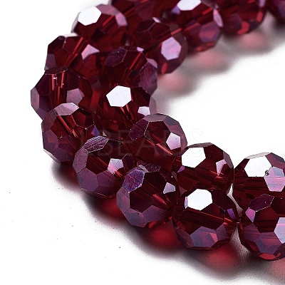 Electroplate Transparent Glass Beads Strands EGLA-A035-T10mm-A02-1