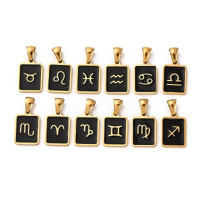 304 Stainless Steel Enamel Pendants STAS-I353-06G-A-1