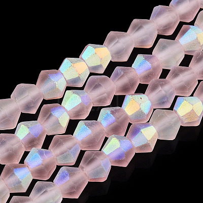 Imitate Austrian Crystal Bicone Frosted Glass Beads Strands LS-GLAA-F029-TM3mm-A26-1