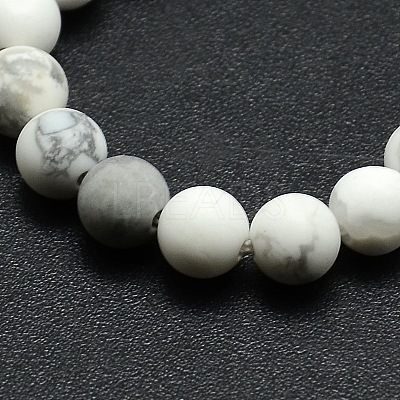 Frosted Howlite Round Bead Strands G-M064-14mm-12-1