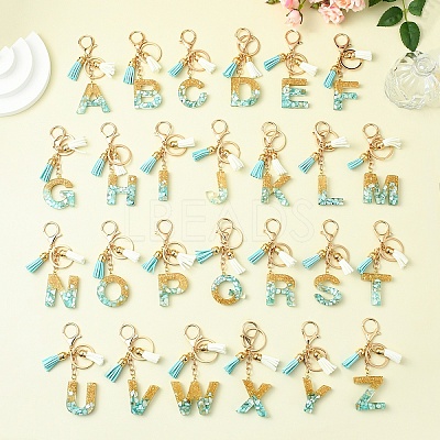 Transparent Epoxy Resin Pendant Keychains KEYC-FS00022-20-1
