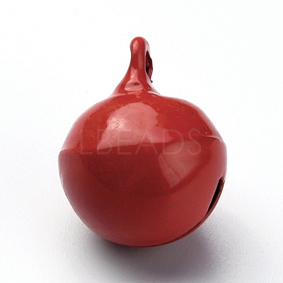 Baking Paint Brass Bell Pendants KK-WH0044-35I-1
