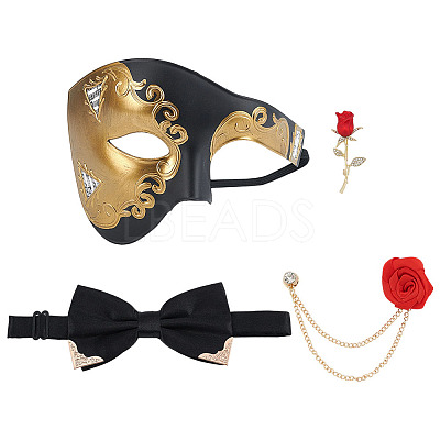 Plastic Masquerade Masks AJEW-OC0014-98A-1