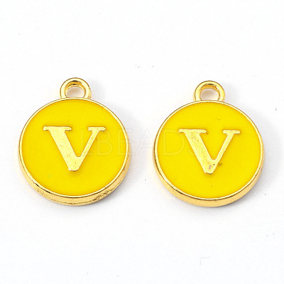 Golden Plated Alloy Enamel Charms ENAM-S118-09V-1