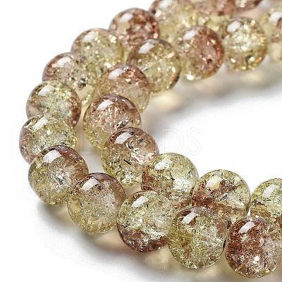 Spray Painted Crackle Glass Beads Strands CCG-Q002-10mm-05-1
