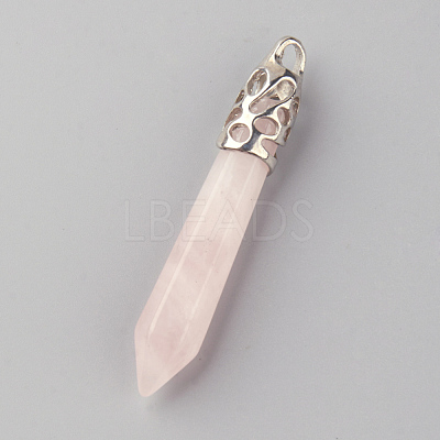 Natural Rose Quartz Big Pendants G-R278-88-1