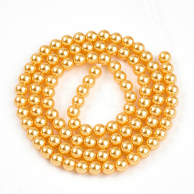 Baking Paint Pearlized Glass Pearl Bead Strands HY-N002-4mm-A08-1