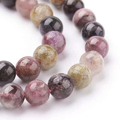 Natural Tourmaline Beads strands X-G-C076-6mm-10-1