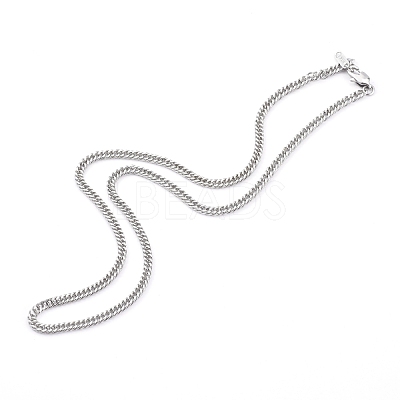 Non-Tarnish 304 Stainless Steel Diamond Cut Cuban Link Chain Necklaces NJEW-JN03368-02-1