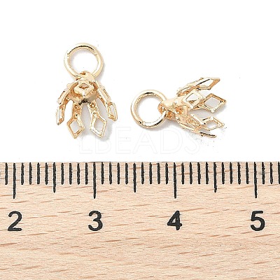 Flower Rack Plating Brass Filigree Bead Cap Bails X-KK-L102-27G-01-1