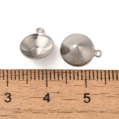 304 Stainless Steel Pendant Pointed Back Rhinestone Settings STAS-U025-05B-P-1