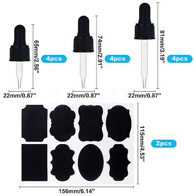 Glass Teardrop Set Transfer Graduated Pipettes TOOL-PH0001-08-1