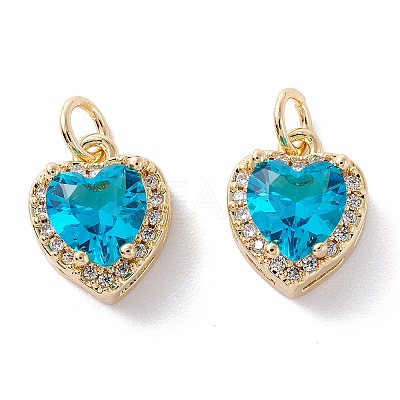 Brass Micro Pave Cubic Zirconia Charms LS-ZIRC-A019-14G-A-1