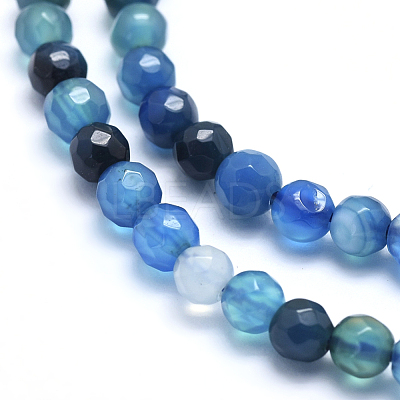 Natural Striped Agate/Banded Agate Beads G-J371-01-6mm-1