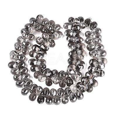 Electroplate Baking Paint Transparent Glass Beads Strands GL-N005-02A-C02-1