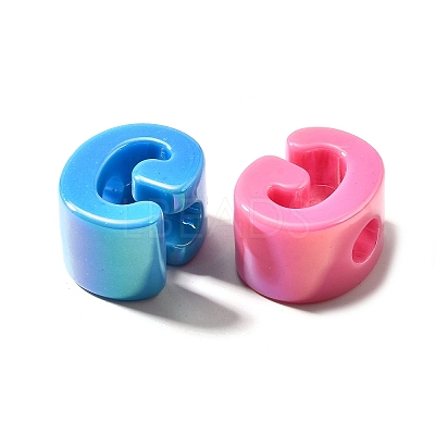 UV Plating Opaque Acrylic European Beads SACR-Z007-01G-1
