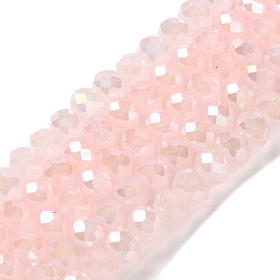 Baking Electroplate Glass Beads Strands DGLA-A039-J8mm-B14-1