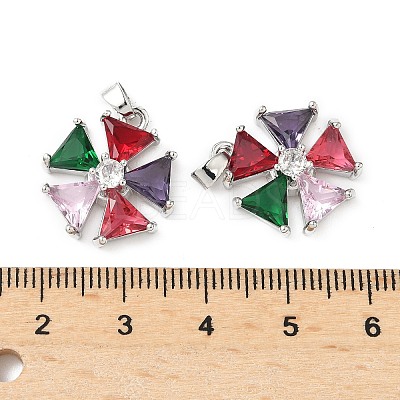Brass Micro Pave Cubic Zirconia Pendants KK-S532-10P-A-1