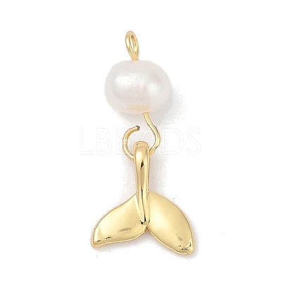 Natural Cultured Freshwater Pearl & Brass Pendants KK-U062-15G-1