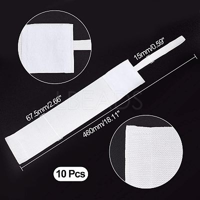 10Pcs Polyester Blank Elastic Captain's Armbands AJEW-CA0003-14-1