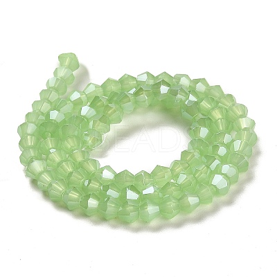 Imitation Jade Electroplate Glass Beads Strands EGLA-F029-J4mm-A01-1