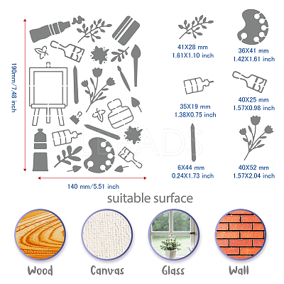 Stainless Steel Cutting Dies Stencils DIY-WH0289-037-1