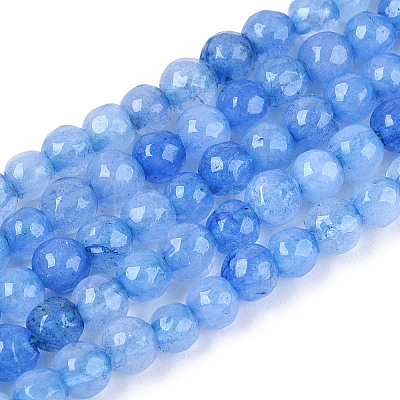 Dyed Natural White Jade Beads Strands X-G-T139-4mm-60-16-1