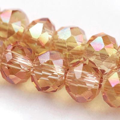 Electroplate Glass Beads Strands EGLA-D020-3x2mm-50-1