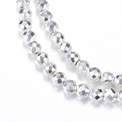 Electroplate Non-magnetic Synthetic Hematite Bead Strands G-Q465-24S-1