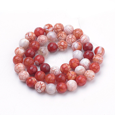Natural Fire Crackle Agate Beads Strands G-S249-07-8mm-1