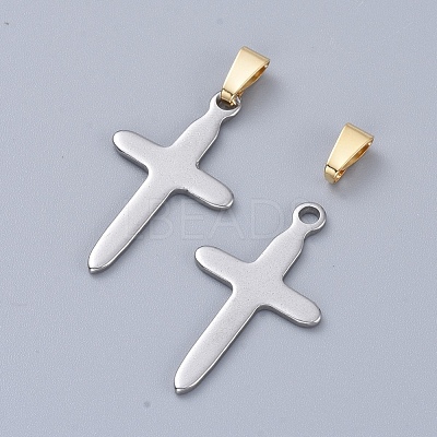 304 Stainless Steel Snap on Bails X-STAS-L226-053G-1