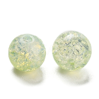 Transparent Spray Painting Crackle Glass Beads GLAA-L046-01A-01-1