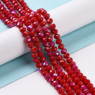 Electroplate Opaque Solid Color Glass Beads Strands EGLA-A034-P1mm-L04-1
