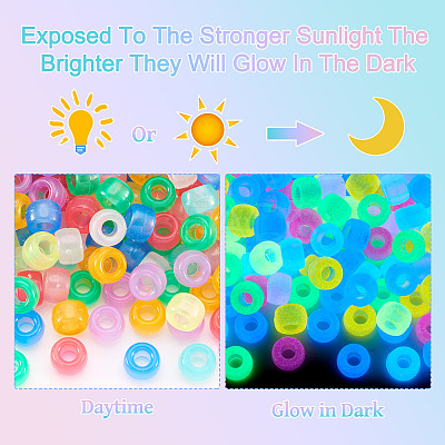 450Pcs 9 Colors Transparent & Luminous Plastic Beads KY-TA0001-35-1