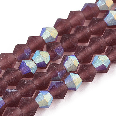 Imitate Austrian Crystal Bicone Frosted Glass Beads Strands EGLA-A039-T4mm-MB05-1