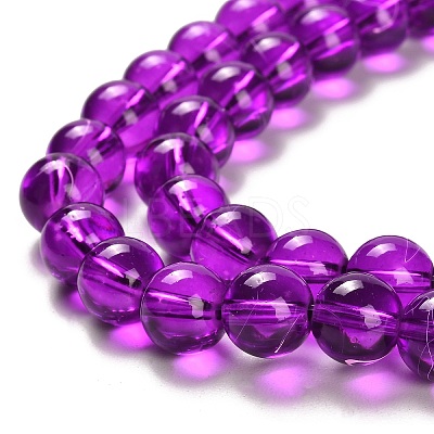 Drawbench Transparent Glass Beads Strands GLAD-Q012-10mm-20-1