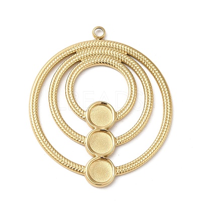 304 Stainless Steel Pendant Cabochon Settings STAS-K263-41G-1