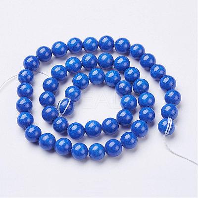 Natural Mashan Jade Round Beads Strands G-D263-8mm-XS08-1