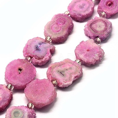 Natural Druzy Quartz Crystal Beads Strands G-F582-A-1