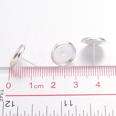 Brass Stud Earring Settings LS-IFIN-Q006-10mm-S-NF-1
