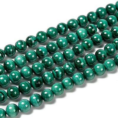Natural Malachite Beads Strands G-O166-07A-6mm-1