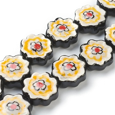 Handmade Porcelain Flower Beads PORC-J008-04B-1