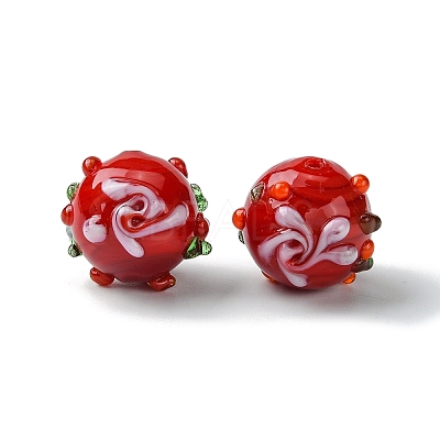 Handmade Bumpy Lampwork Beads FOIL-B001-08G-1