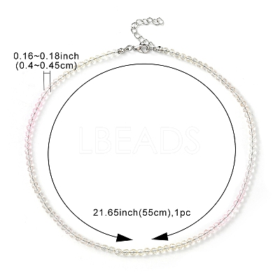 Bling Glass Round Beaded Necklace for Women NJEW-PH01490-01-1