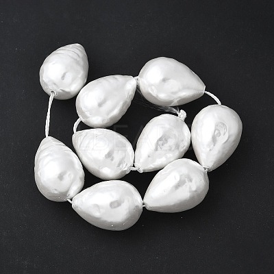 Electroplated Shell Pearl Beads Strands BSHE-F013-13-01-1