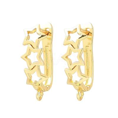 Brass Hoop Earring Findings KK-CBA5558-03G-1
