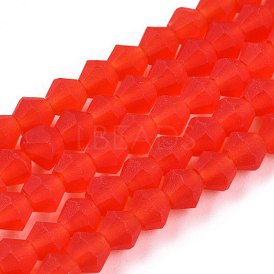 Imitate Austrian Crystal Frosted Glass Beads Strands GLAA-F029-TM4mm-B31-1