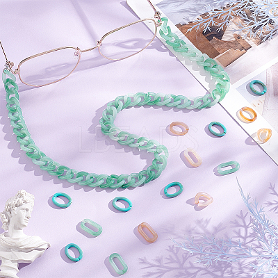 480Pcs 6 Style Acrylic Linking Rings OACR-DC0001-02-1