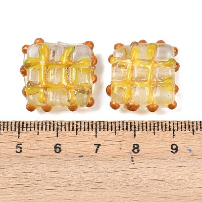Handmade Gold Sand Lampwork Beads LAMP-L082-01B-1
